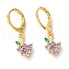Brass Micro Pave Cubic Zirconia Huggie Hoop Earrings EJEW-F267-04G-1