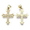 Brass Micro Pave Clear Cubic Zirconia Pendants ZIRC-N039-072-NF-2