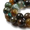 Faceted Natural Banded Agate Beads Strands G-F447-12mm-O03-4