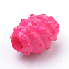 Bumpy Opaque Acrylic Large Hole Beads SACR-Q190-03-3