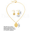 Heart Sun 304 Stainless Steel Pendant Necklaces & Dangle Earrings Sets FS-WGE9EFA-01-3