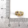 Wave Edge Flat Round Rack Plating Brass Cubic Zirconia European Beads KK-L236-12G-3