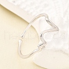 ECG 925 Sterling Silver Cuff Rings for Women RJEW-S631-04P-3