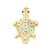 Brass Micro Pave Clear Cubic Zirconia Connector Charms KK-D325-06G-03-1