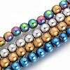 Electroplate Non-magnetic Synthetic Hematite Beads Strands G-Q945-10mm-M-1