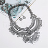 Alloy Coin Tassel Bib Necklaces & Dangle Earrings Sets FS-WG2BAC6-03-1