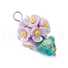 Glass Seed Beaded Flowerpot Pendants PALLOY-MZ00520-04-3