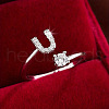 Brass & Cubic Zirconia Cuff Rings WG53F6D-21-1