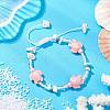 Synthetic Turquoise & Magnesite Braided Bead Bracelets BJEW-JB11677-1