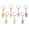 Luminous Transparent Resin Pendants with Iron Split Key Rings Keychain KEYC-JKC01209-2