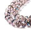 Transparent Electroplate Glass Beads Strands GLAA-F122-02B-4