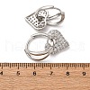 Brass Micro Pave Clear Cubic Zirconia Hoop Earrings EJEW-D322-08P-5