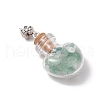 Natural Green Aventurine Chip Glass Bottle Pendants PALLOY-JF03582-02-4