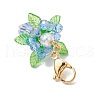 Glass & Acrylic & Shell Pearl Flower Pendant Decorations HJEW-MZ00209-02-4