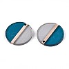 Transparent Resin & Wood Pendants RESI-T057-57A-2