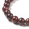 Dyed & Heated Natural Red Tiger Eye & Synthetic Hematite Stretch Bracelet BJEW-M236-01P-4