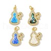 Brass Micro Pave Cubic Zirconia Pendants KK-A197-30G-1