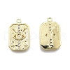 Ion Plating(IP) Brass Micro Pave Clear Cubic Zirconia Pendants KK-C006-02G-1