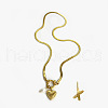 304 Stainless Steel Letter and Heart Pendant Necklaces for Women FS-WG694DF-24-1