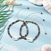 Summer Beach Natural Shell and Coconut Heishi Beaded Adjustable Anklets for Women AJEW-AN00648-1