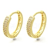 Brass Clear Cubic Zirconia Hoop Earrings EJEW-M047-17G-4