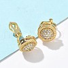 Brass Micro Pave Clear Cubic Zirconia Clip-on Earrings EJEW-A132-02B-G-3