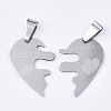 Non-Tarnish 201 Stainless Steel Split Pendants STAS-T048-10-3