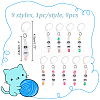 9Pcs 9 Style Acrylic Pendant Stitch Markers HJEW-NB00002-2