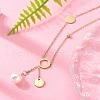304 Stainless Steel Crystal Rhinestone Round Disc Pendant Necklaces NJEW-A045-03G-1