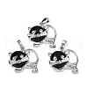 Natural Obsidian Kitten Pendants G-J386-C17-14-1