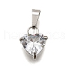 304 Stainless Steel Micro Pave Cubic Zirconia Pendants STAS-B086-13P-04-1