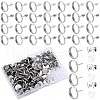 SOFPLATE 100Pcs Flat Round Stainless Steel Stud Earring Settings STAS-SP0001-61D-P-1