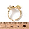 Natural Rose Quartz/Korean Jade/Agate Germ Cuff Rings RJEW-M076-05G-04-3