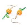 Grade A Round Glass Seed Beads Flower Dangle Earrings EJEW-MZ00451-02-4