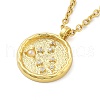 304 Stainless Steel Cubic Zirconia Constellation Flat Round Pendants STAS-S145-01G-2