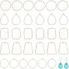 CHGCRAFT 30Pcs 5 Styles Alloy Open Back Bezel Pendants FIND-CA0006-15-1