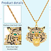 ANATTASOUL 2Pcs 2 Colors Alloy Pendant Necklaces Set with Rhinestone NJEW-AN0001-83-3