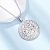 Flat Round with Trinity Knot 304 Stainless Steel Pendant Necklaces NJEW-H059-03P-1