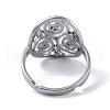 Non-Tarnish 304 Stainless Steel Triskele Triskelion Adjustable Rings RJEW-C074-07P-4