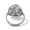 304 Stainless Steel Triskele Triskelion Adjustable Rings RJEW-C074-07P-4