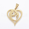 304 Stainless Steel Pendants STAS-H354-44G-1