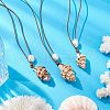 Mother's Day Jewellery Summer Beach Natural Cultured Freshwater Pearl & Natural Shell Pendant Necklaces NJEW-JN05100-04-2
