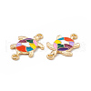 Alloy Enamel Connector Charms FIND-C019-55KCG-2