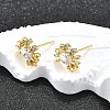 Brass Micro Pave Clear Cubic Zirconia Stud Earrings EJEW-H157-03G-02-2