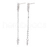 925 Sterling Silver Stud Earring Findings Micro Pave Cubic Zirconia STER-T007-20P-3