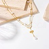 304 Stainless Steel Double Layer Necklaces for Women FS-WGA608E-01-2