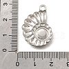 304 Stainless Steel Pave Natural White Shell Pendants STAS-C122-21C-02P-3