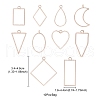 10Pcs Alloy Open Back Bezel Pendants PALLOY-YWC0002-02RG-4