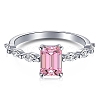Mother's Day Rhodium Plated 925 Sterling Silver Finger Rings RJEW-A019-28B-02P-1