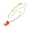 Brass FireBrick Enamel Pendant Necklaces for Women NJEW-U042-01B-G-2